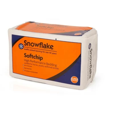 a single bale of snowflake softchip horse bedding