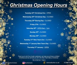 Christmas Opening Hours