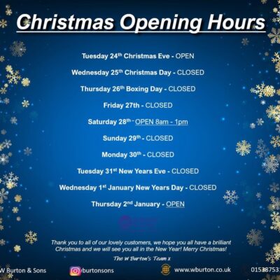 Christmas Opening Hours