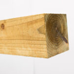 75mm square sawn timber post showing the sawn end