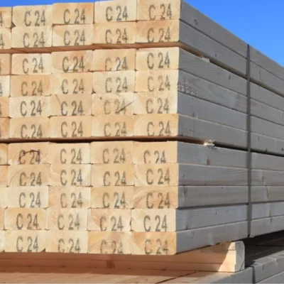 Stack of C24 treated timber