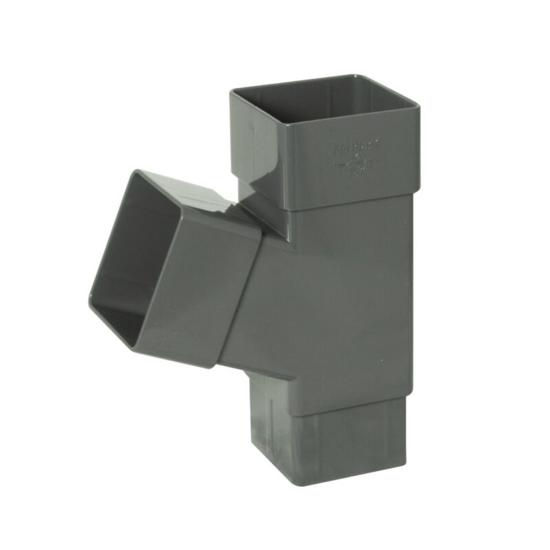 Square 65mm Downpipe 112.5º Branch Grey