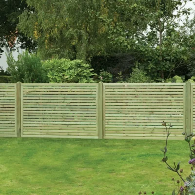 Set of 4ft x 6ft slatted fence panels