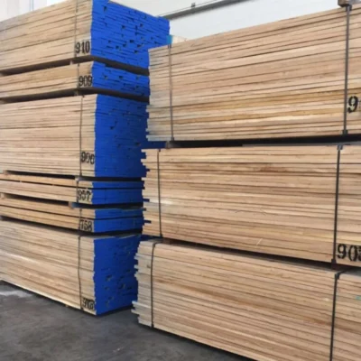 American White Oak in warehouse stack