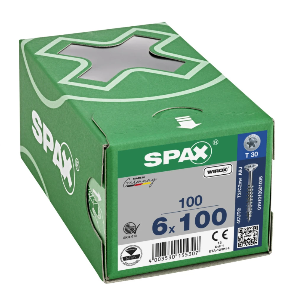 SPAX 6x100mm T-Star Plus T30 Flat CSK Screws – Wirox Coated (100 Pack) - Image 2